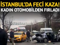 İstanbul'da korkunç kaza! Kadın yolcu otomobilden fırladı