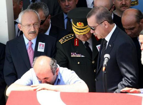 Devletin zirvesi şehit Ahmet Çağların cenazesinde 1