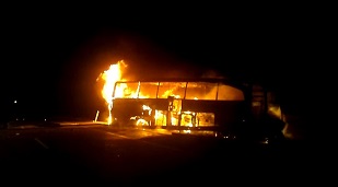 Sivas'ta yolcu otobüsü yandı: 7 yaralı