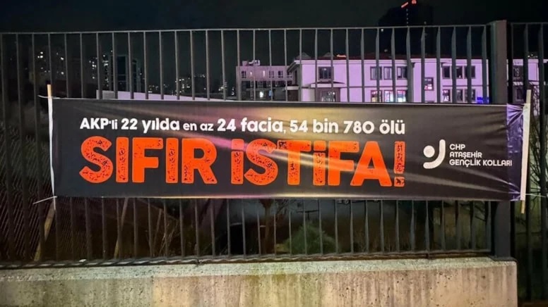 AKP iktidarının 'sıfır istifa' pankartına dahi tahammülü yok!