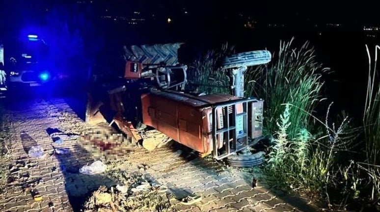 Manisa'da devrilen traktörün sürücüsü öldü, eşi yaralandı