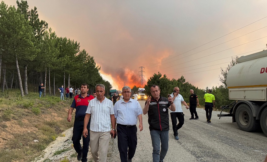 Başkan Hasan Sopacı, Karabük'te yangın bölgesinde
