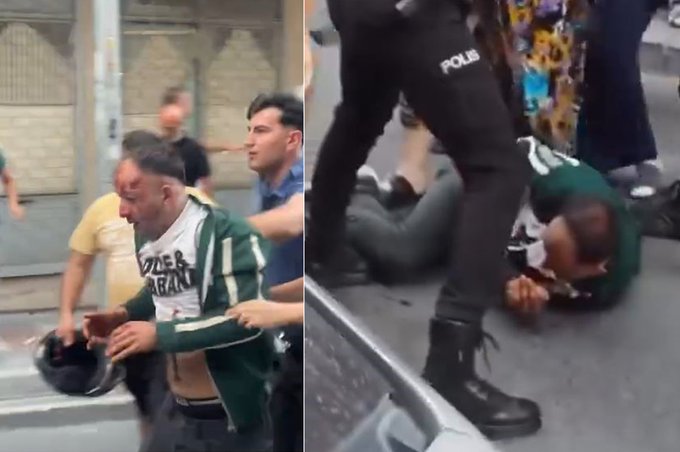 Kadını sokak ortasında bıçakladı: Mahallelinin lincini polis güçlükle önledi