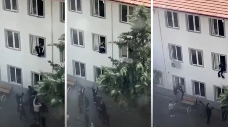 Kahramanmaraş'ta öğrenciler saldırganın mermilerinden kurtulmak için camlardan atladı