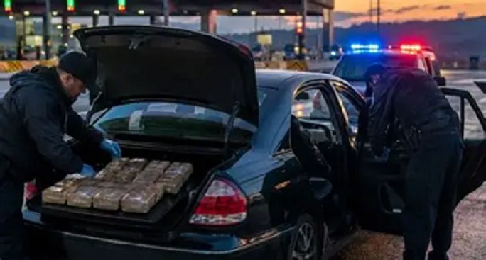 TRT makam aracıyla uyuşturucu sevkiyatı polis engeline takıldı