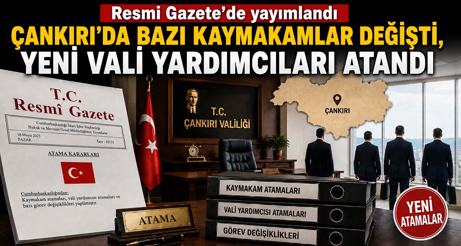 Çankırı'ya yeni vali yardımcıları, yeni kaymakamlar atandı