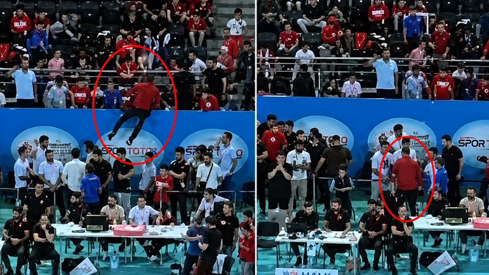Oğlu güreşte kaybeden Bakan Yardımcısı Yerlikaya, sahaya  atladı!