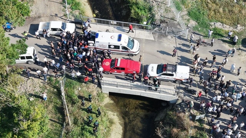 Samsun'da sulama kanalına düşen otomobilde acı son