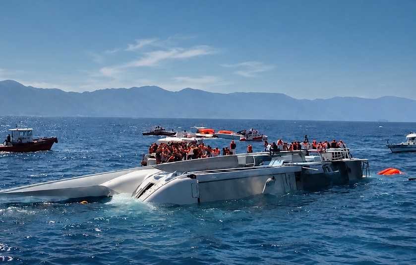 Girne açıklarında 267 kişiyi taşıyan yolcu gemisi battı: Hayatını kaybedenler var
