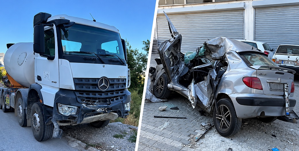 Ankara'da beton mikseri otomobile çarptı: 5 yaralı
