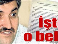 İşte o belge!