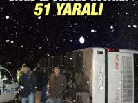 Yolcu otobüsü devrildi: 51 yaralı