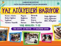 Çankırı Belediyesi 'yaz atölyeleri' başlıyor