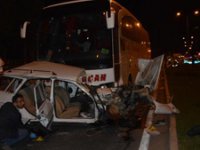 Kırşehir'de yolcu otobüsü otomobile çarptı: 3 ölü