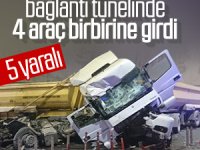 Pendik'te havalimanına giden tünelde kaza