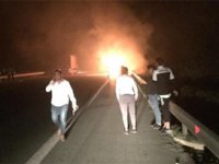 Bursa’da futbolcuların taşındığı otobüs yandı